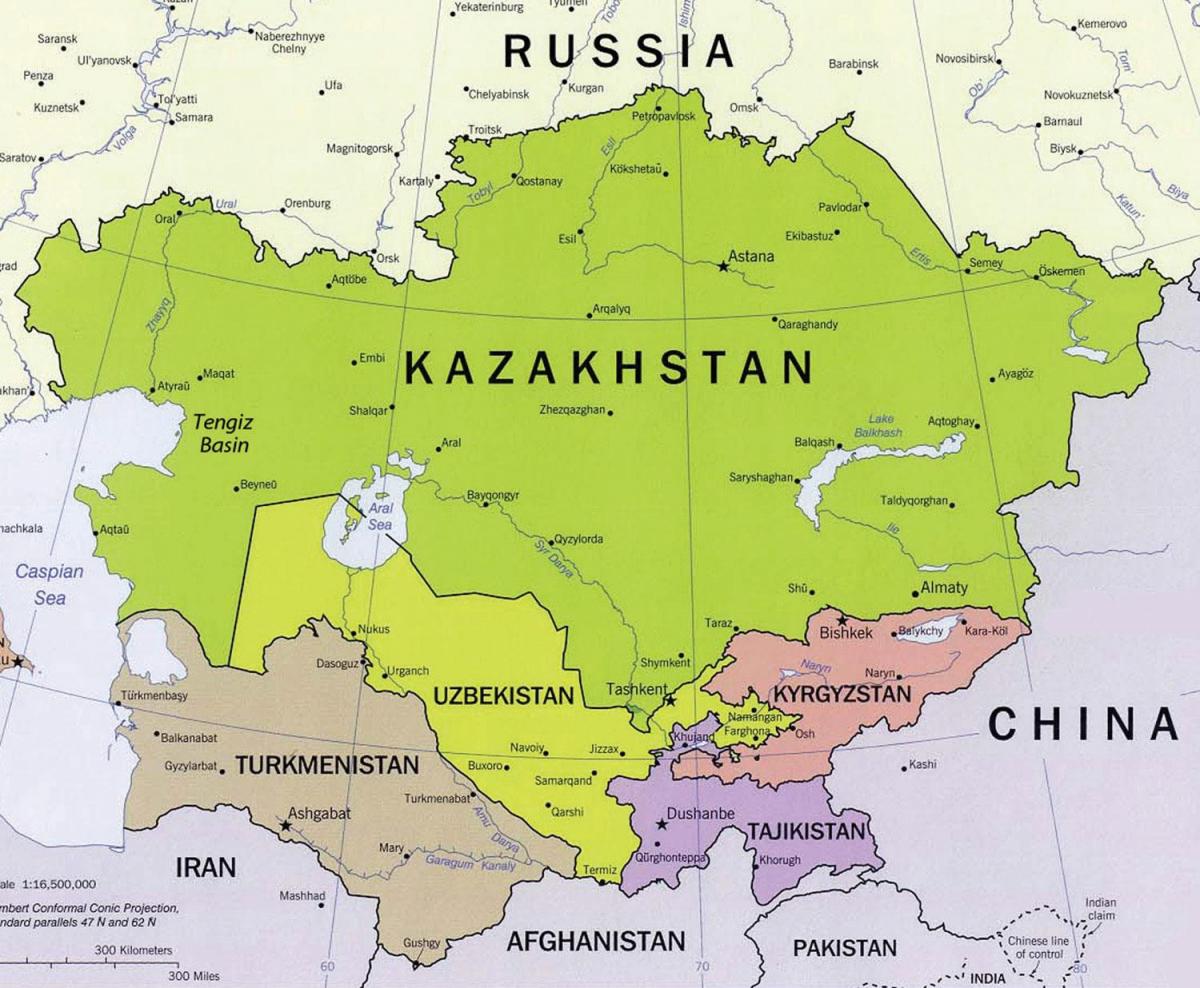 χάρτης του tengiz Καζακστάν