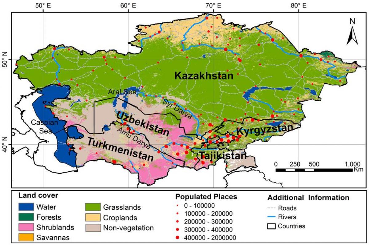 χάρτης του Καζακστάν για το κλίμα