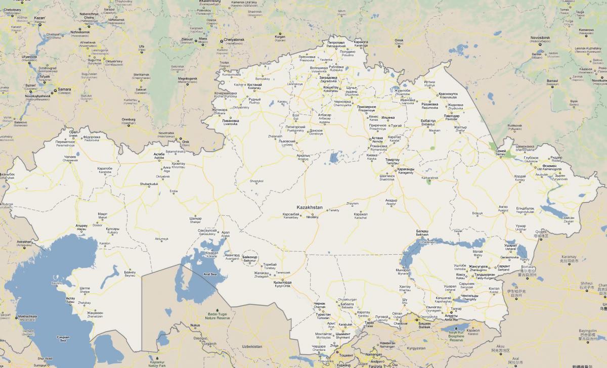 χάρτης του Καζακστάν δρόμο