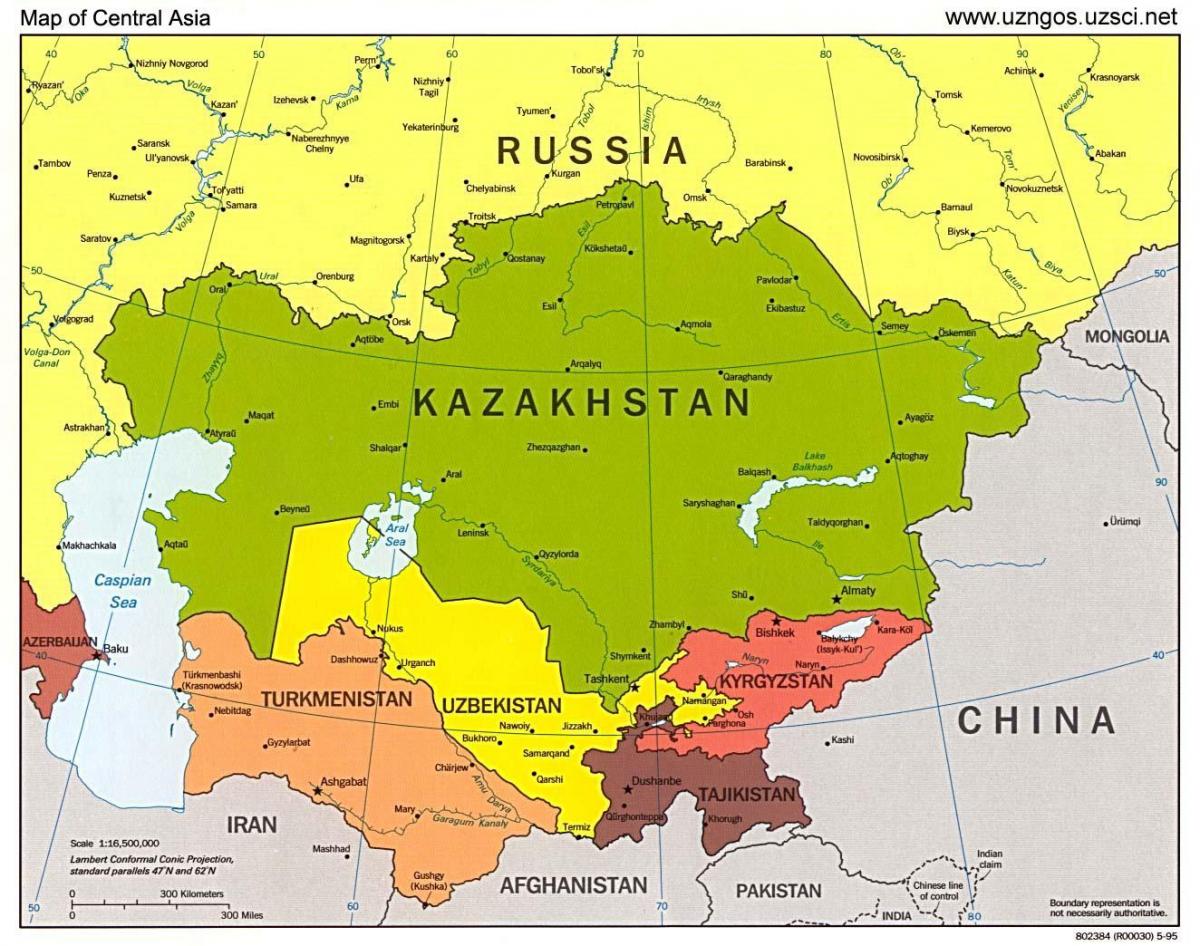 χάρτης του Καζακστάν χάρτης της ασίας