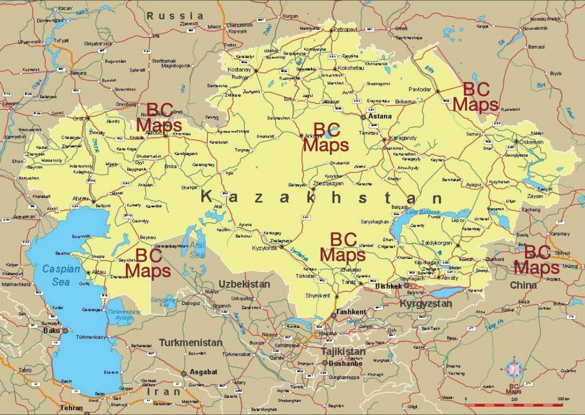 Το καζακστάν πόλεις χάρτης