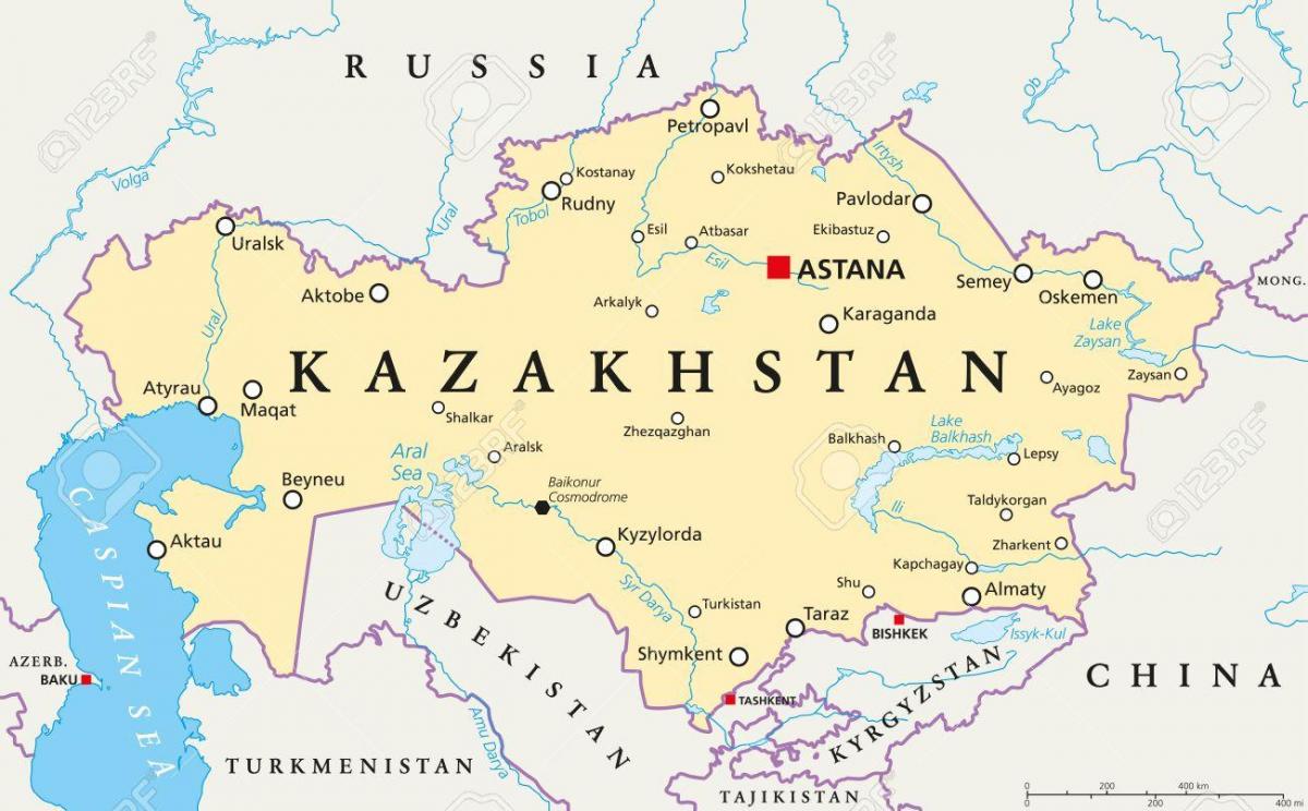 χάρτης της αστάνα Καζακστάν