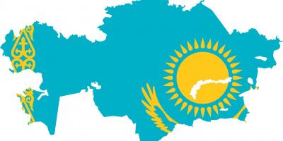 Χάρτης του Καζακστάν σημαία
