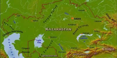 Χάρτης του Καζακστάν φυσική