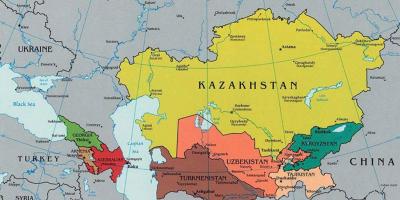 Χάρτης του Καζακστάν γύρω χώρες